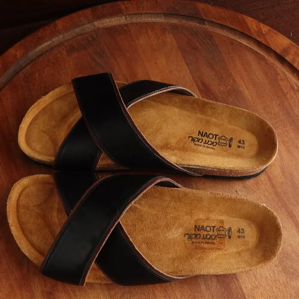 Naot Sandals Mens Size EU 43 US 10 BLK Cheyenne Crisscross Leather Comfort Shoes